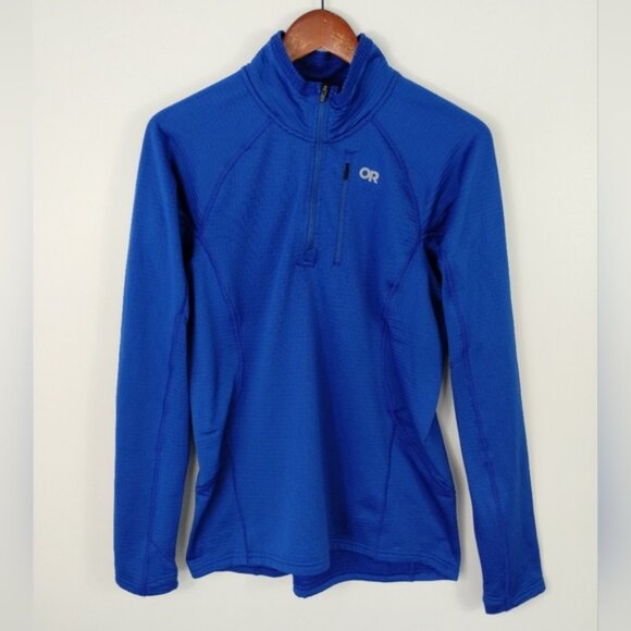 Outdoor Research Women's Vigor Grid Fleece Quarter Zip Sz L Galaxy Blue Gorpcore - Picture 1 of 9